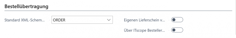 ITscope Einrichtung – Bestellübertragung