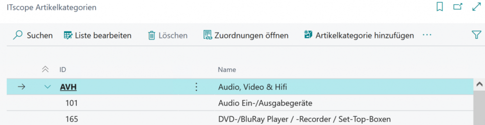ITscope Artikelkategorien Matching