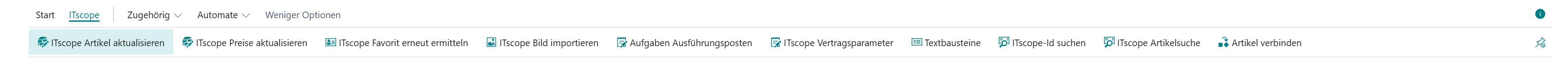 Aktionen der ITScope-Erweiterung