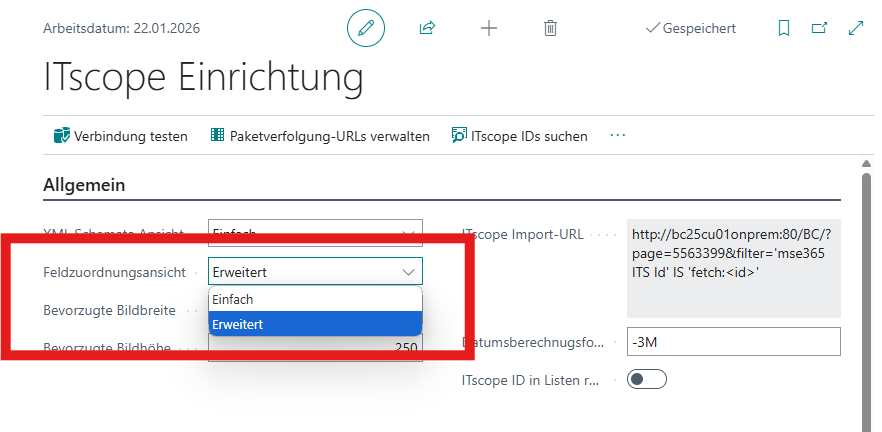 ITscope Einrichtung